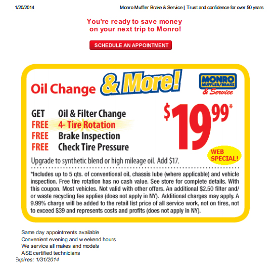 Opening and closing times for stores near by. Monro Muffler Brake And Service Coupons Codes, printable