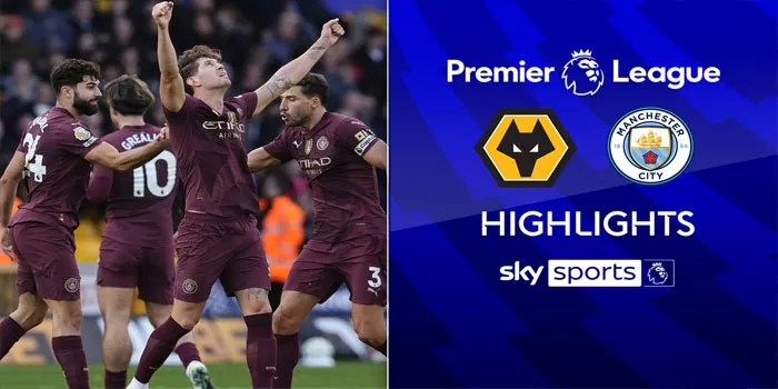 Manchester City Tundukkan Wolves 2-1, Stones Cetak Gol Penentu Kemenangan