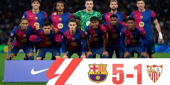 Hasil Pertandingan Barcelona vs Sevilla: Kemenangan Telak 5-1 Bagi Barcelona