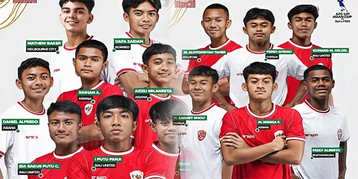 Daftar Susunan Pemain Timnas Indonesia U-17 Lawan Kuwait