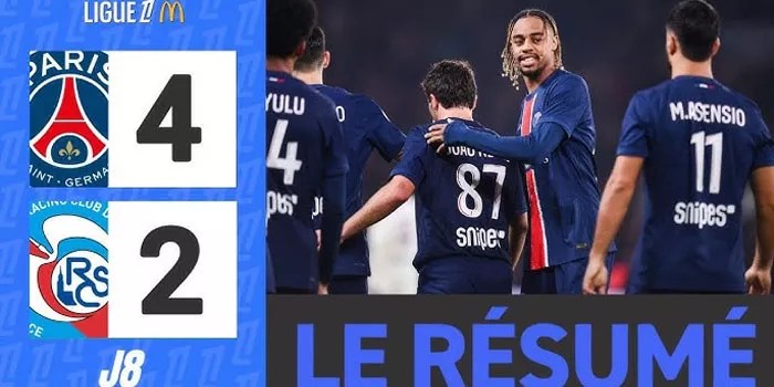 PSG Mencetak Empat Gol dalam Duel Memukau Melawan Strasbourg