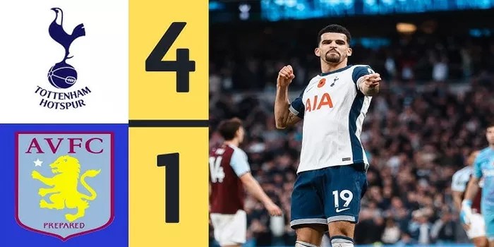 Tottenham Hancurkan Aston Villa 4-1 di Kandang Sendiri