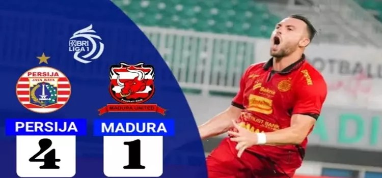 Hasil BRI Liga 1: Persija Jakarta Tundukkan Madura United 4-1