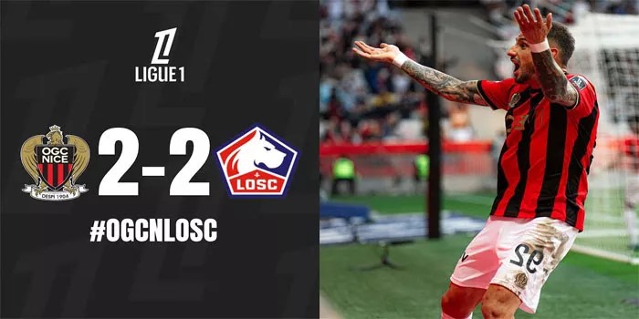 Ligue 1 – Hasil Pertandingan Nice 2-2 LOSC Lille, 10 Nov 2024