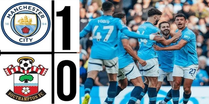 Manchester City Sempurna Raih 3 Poin Dengan Kemenangan 1-0 Atas Southampton
