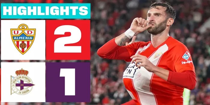 Almeria Tampilkan Performa Hebat, Kalahkan La Coruna 2-1
