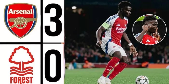 Arsenal Tundukkan Nottingham, Saka dan Partey Bersinar