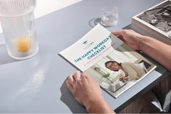 goodbye overwhelm happy work day free checklist.