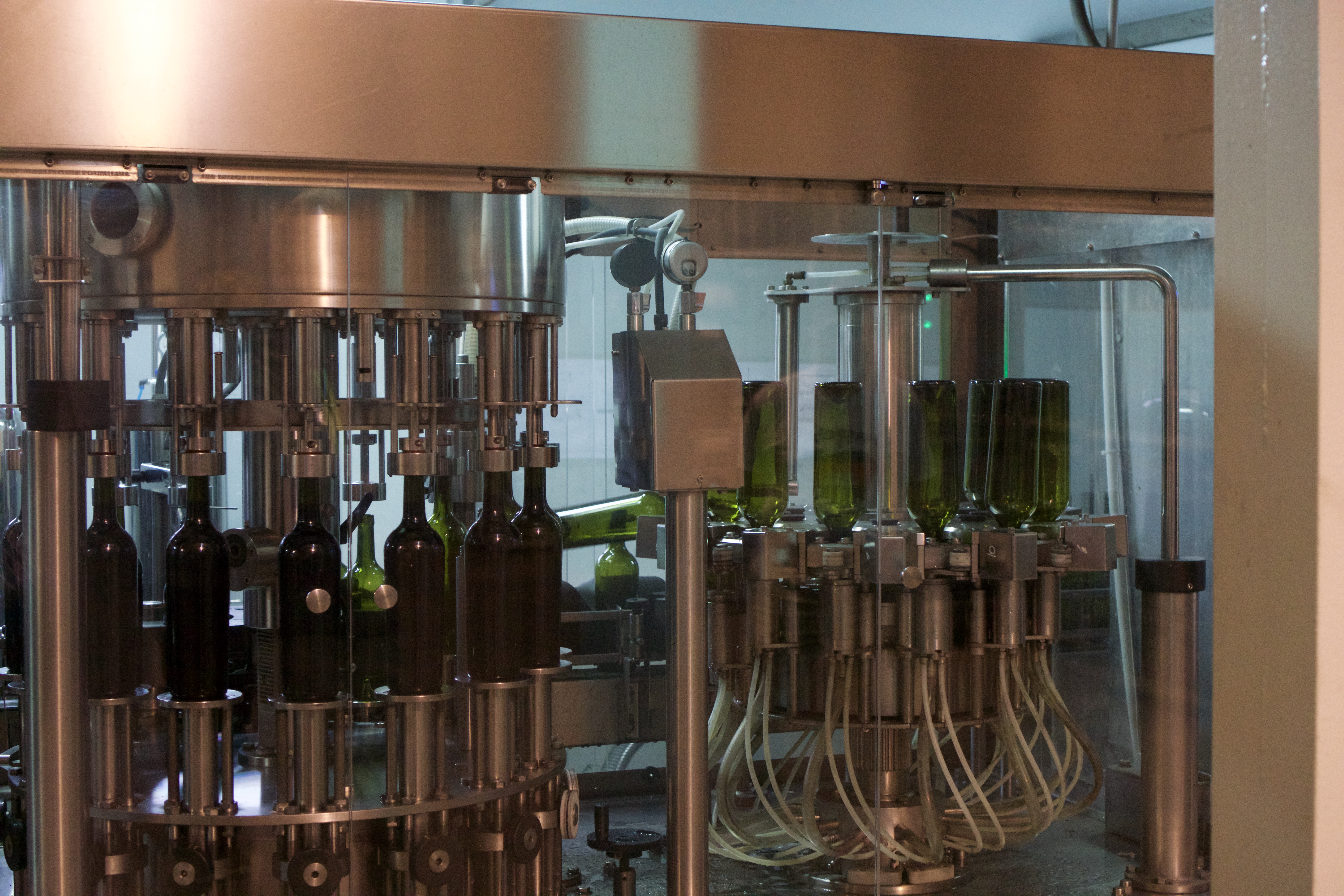 Bottling process at Sophenia, a quality control delight!