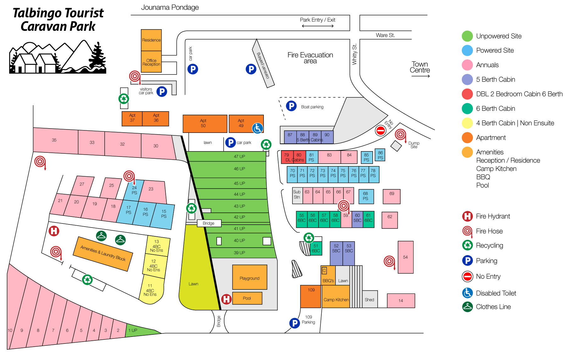 Talbingo Caravan Park Park Map Map 