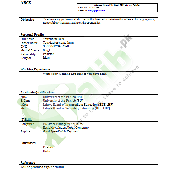 Here's how to convert a pdf file into a google doc for editing, emailing, and sharing. Professional Cv Format In Ms Word Doc Free Download Pdf