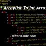 Convert Arraylist To Int Array Java