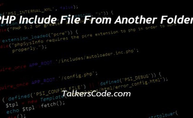 PHP Include File From Another Folder