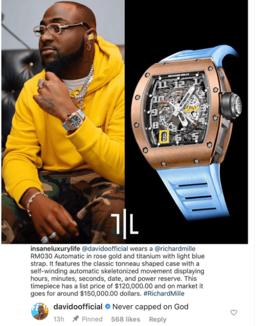 Richard Mille Wrist-Watch Worth N58 Million