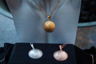 "Shield" Pendant in Yellow Gold, Silver, and Rose Gold. Also available in 14K Gold