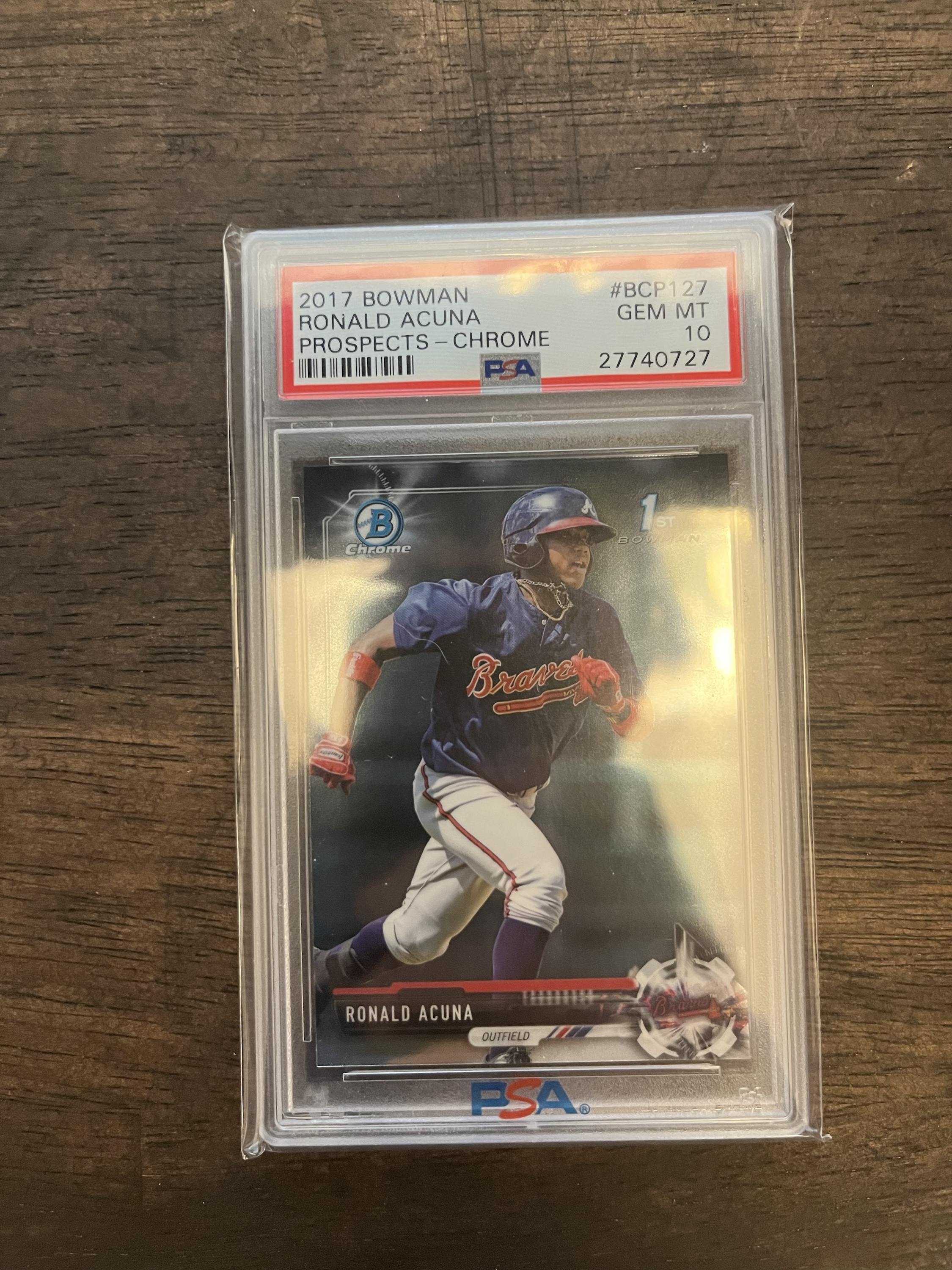 Ronald Acuna Jr. 2017 Bowman #BCP127 Prospects Chrome- PSA 10 GEM 