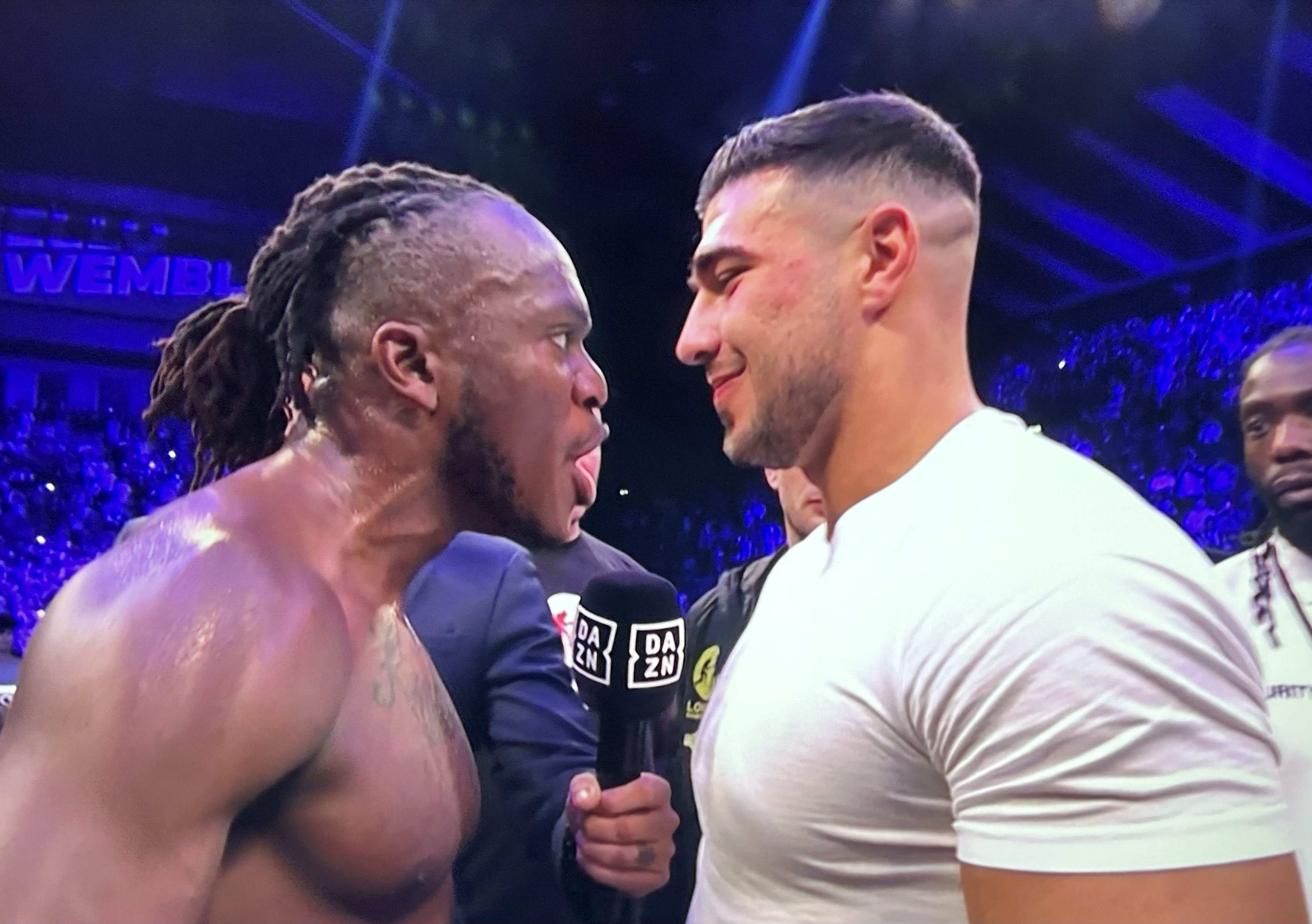 KSI and Tommy Fury agree clash and have to be separated after controversial KO of Joe Fournier