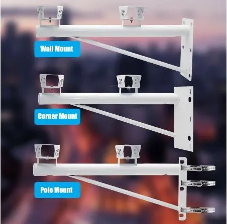Brazo Dual de 1m para Cámaras CCTV con Abrazaderas a Poste