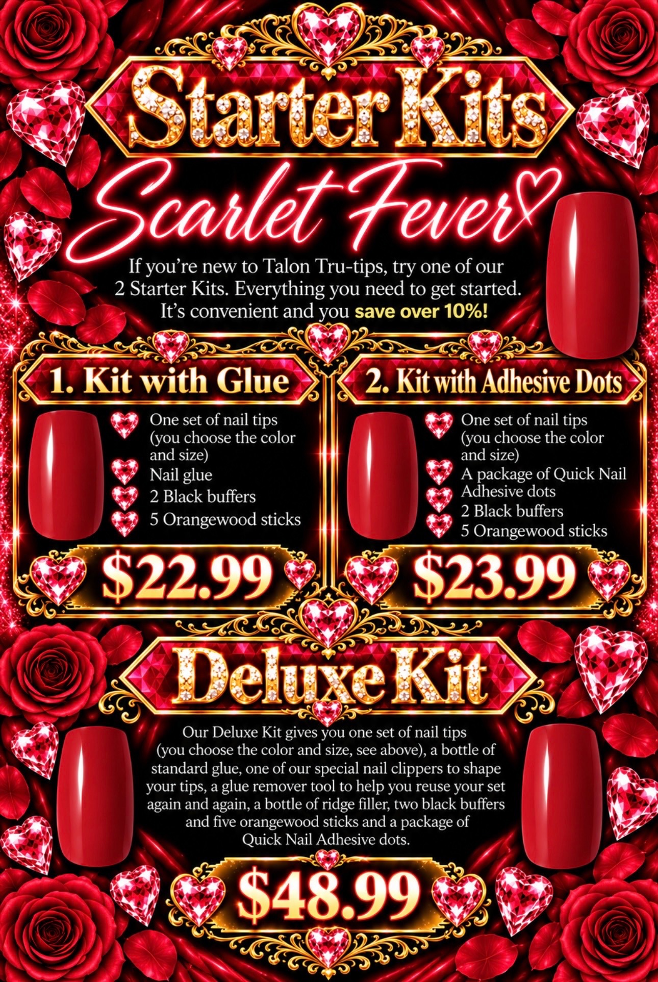 unpainted nail tip starter kits