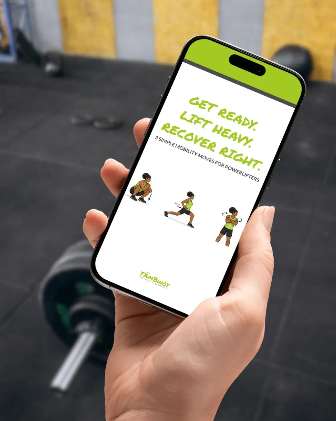 Person Viewing Powerlifting Mobility Guide on a Phone