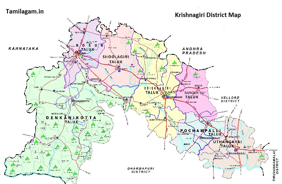 Krishnagiri District Information History Map.
