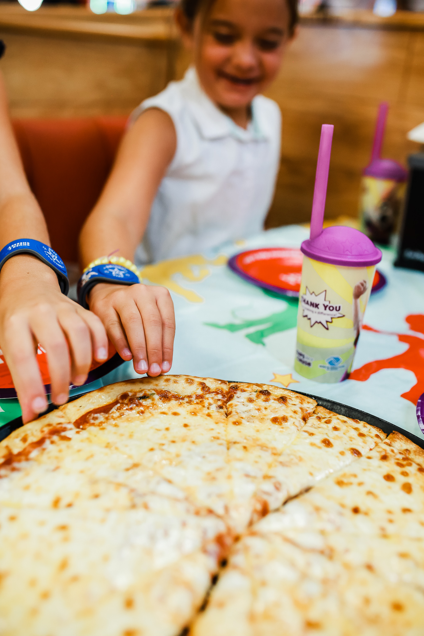 The Pizza at Chuck E. Cheese is our favorite!