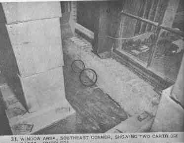 CE511 - 6th Floor "Sniper's Nest" with a live round and an empty shell casing circled