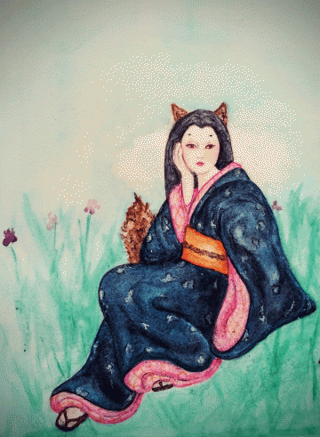 ink, watercolour on paper