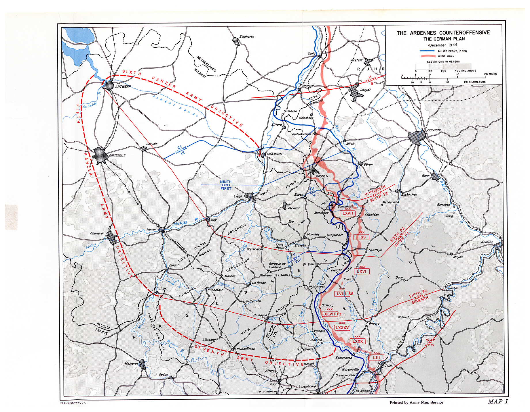 Battle Of The Bulge Hitler S Plan Of Attack The Tank Museum Map With German Forces And Objectives 