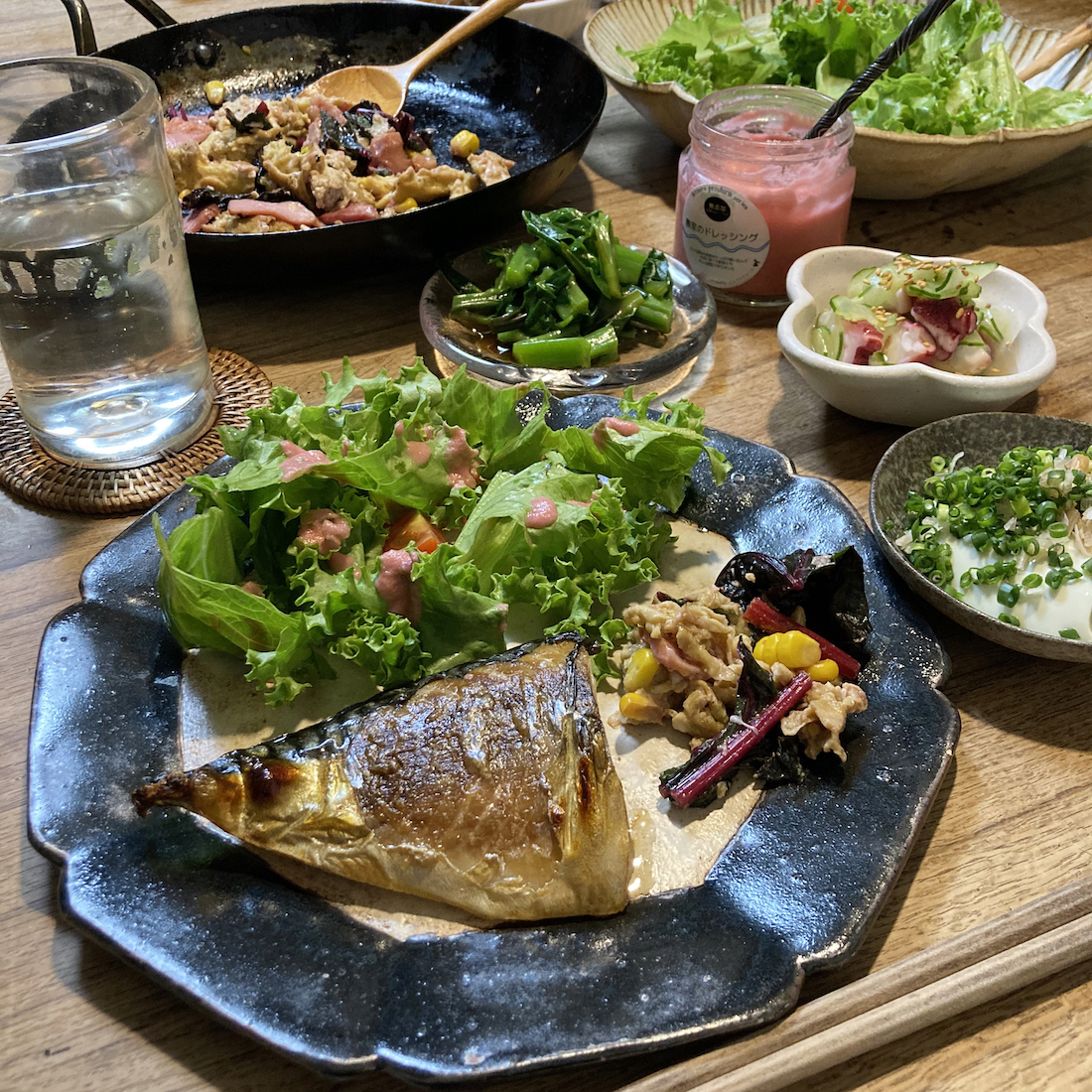 紫ほうれん草の炒め物