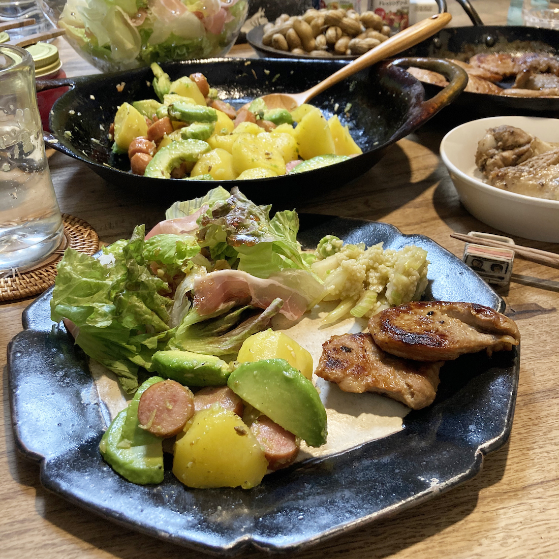 アボカド・キタアカリ・ウインナーの炒め物