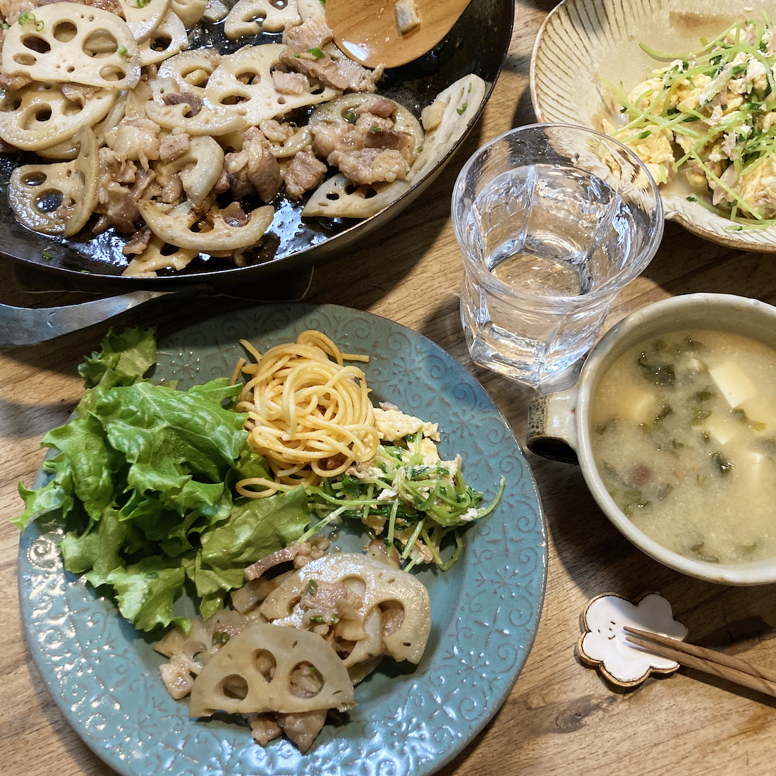 レンコンと豚バラの炒め物