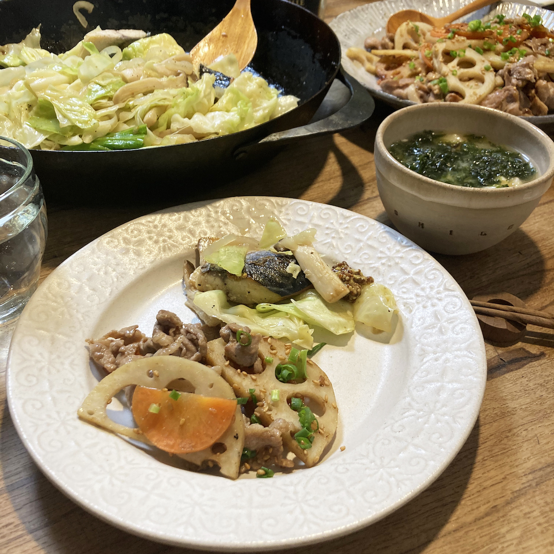 サバとキャベツの洋風炒め