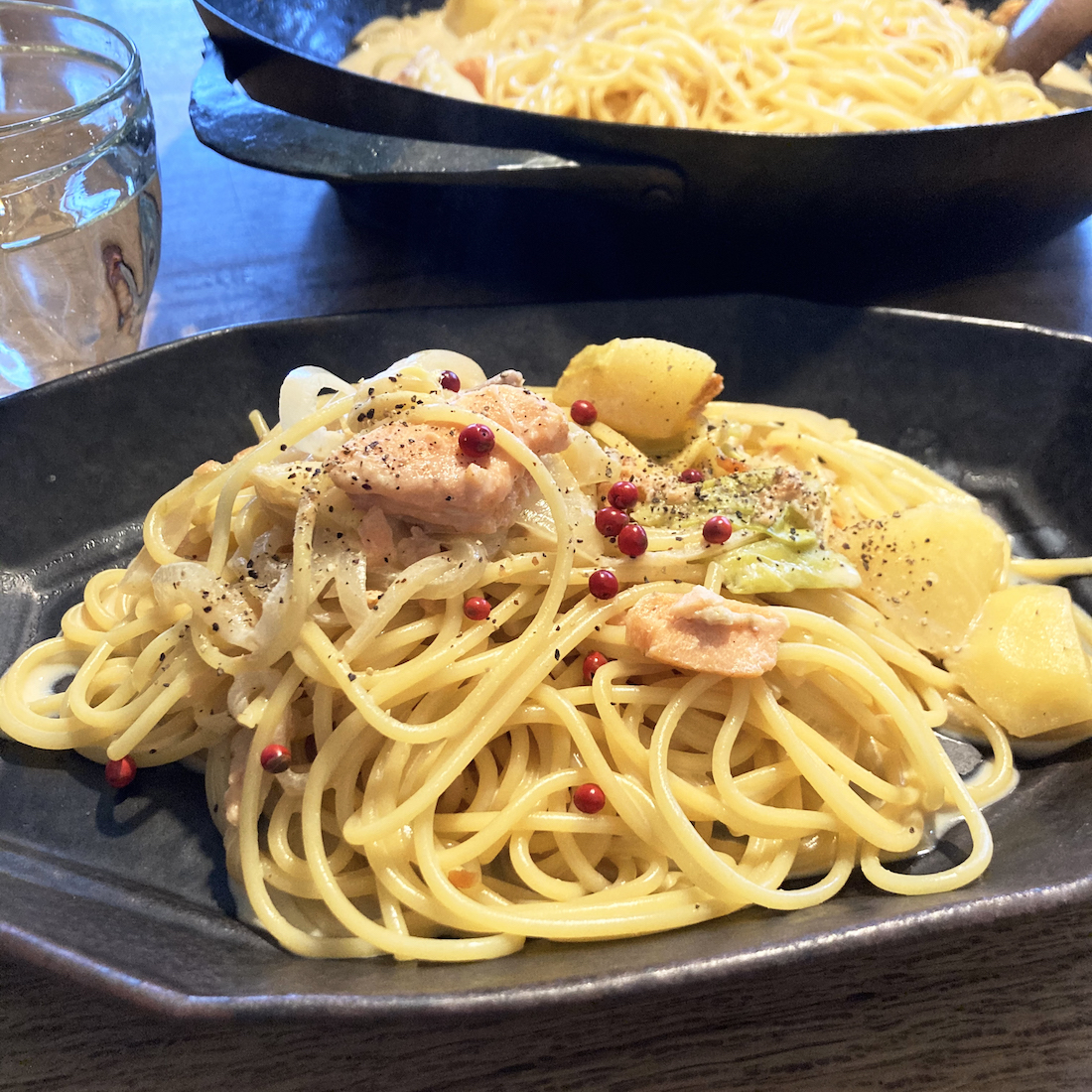 鮭のクリームパスタ