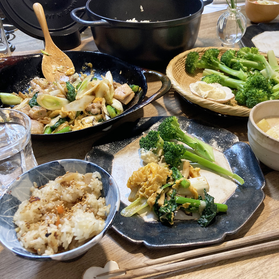 鶏と菜の花のたまご炒め