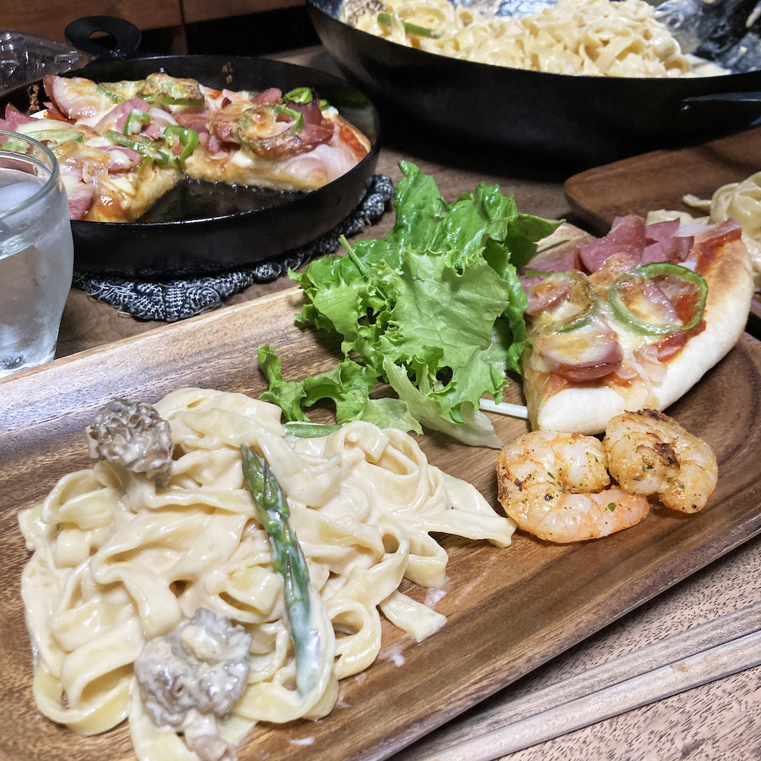 アミガサダケのクリームソースフェットチーネ