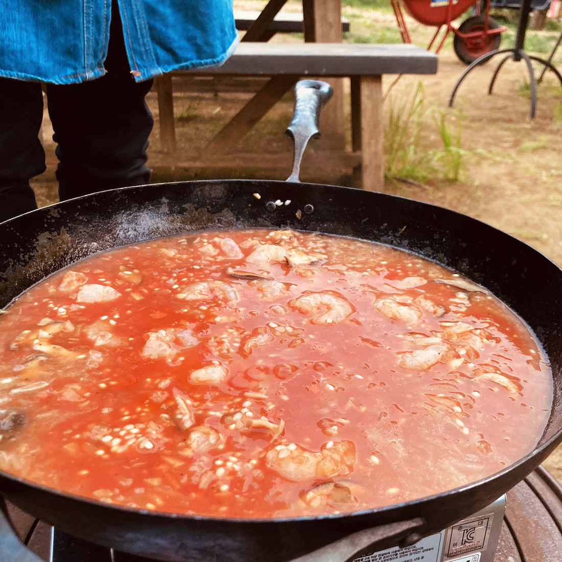 キャンプ飯 -トマトリゾット-