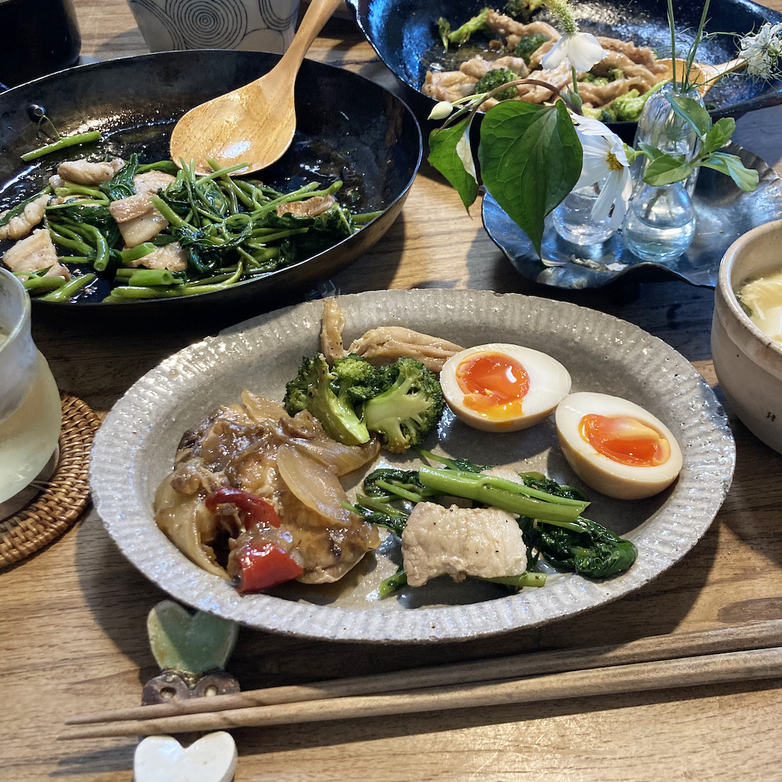 空芯菜と豚バラの炒め物