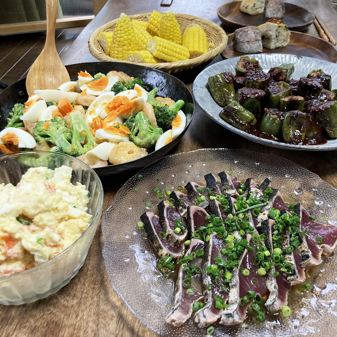 エビマヨ＆ピーマンの肉詰め