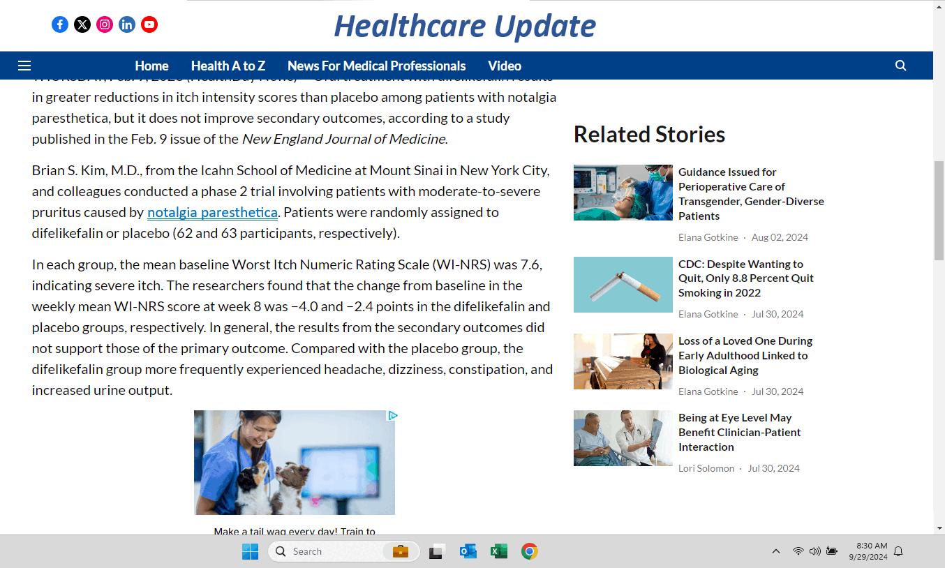 In-Line text ads for health and medical publishers