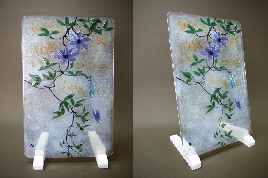 グラス工房達風 | 20009「クレマチス」「椿」「もみじ」