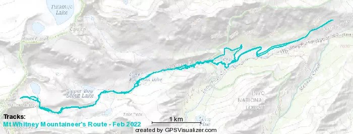 Mt Whitney Mountaineer S Route February 2022 Whitney Mapped.webp