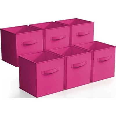 Basicwise Qi003215p 3 Stackable Plastic Storage Container Pink Set - Beautiful Geometric Illustration - HD