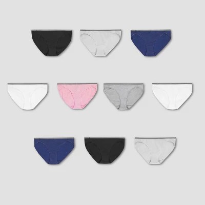 hanes womens 10pk cool comfort cotton stretch bikini underwear - colors may vary target on target women's underwear size chart