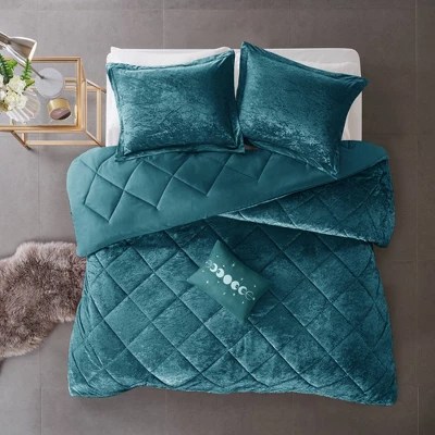 Review the top rated queen size comforter sets for feb 2021 based on 174598 consumer reviews. 4pc full queen alyssa velvet comforter set teal