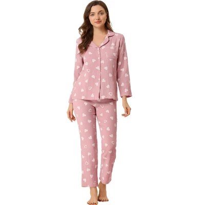 Women S Long Sleeve Heart Print Pajama Set - Download Artistic Landscape Texture | 8K