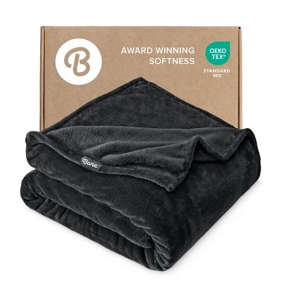Bare Home Microplush Fleece Throw Blanket: 