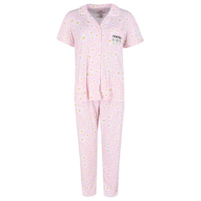 Sleep Plz Polka Dot Notch Short Sleeve And Shorts Pajama Set Women - Nature Texture Collection - High Resolution Quality