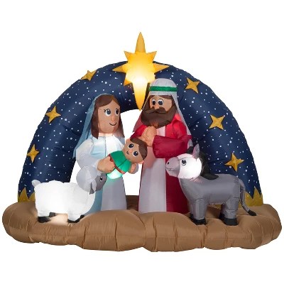 Gemmy Christmas Inflatable Bluey And Family Scene 6 Ft Tall Multi