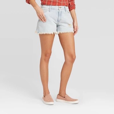womens high-rise distressed jean shorts - universal thread light wash target on women's high rise jean shorts universal thread